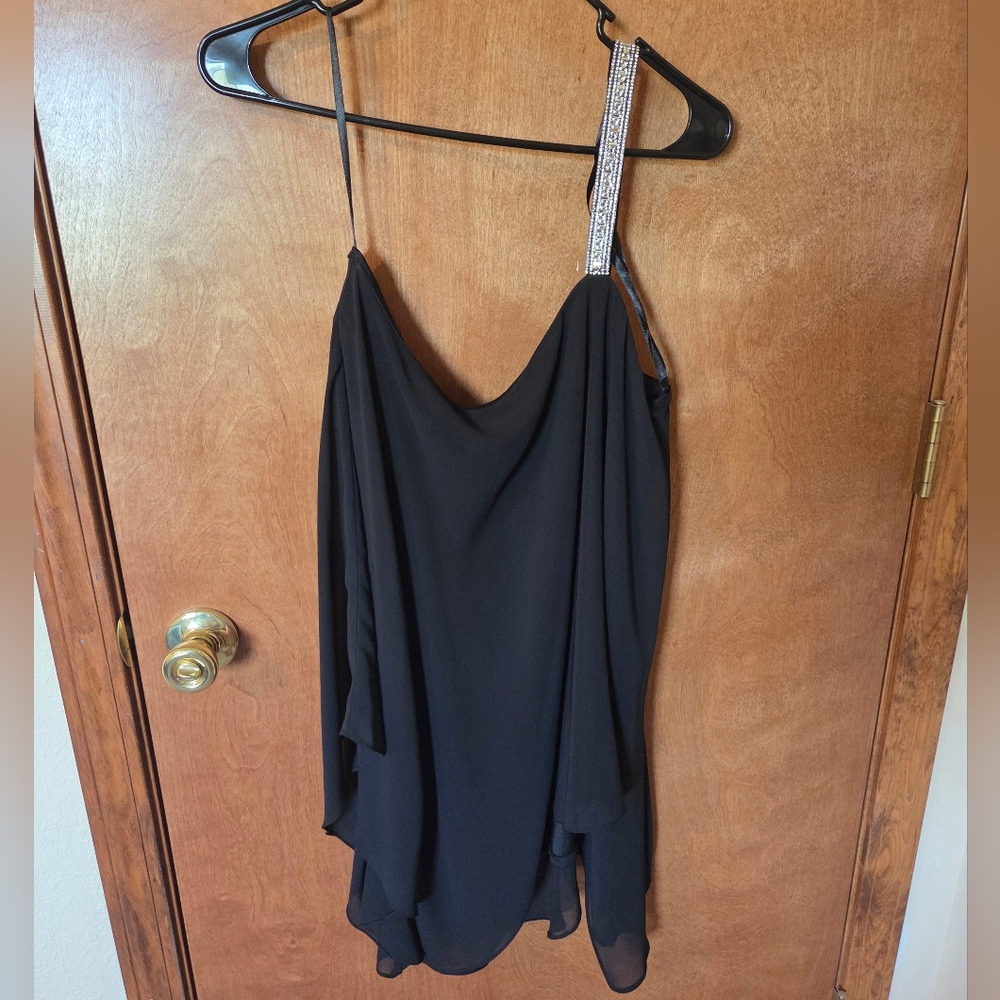 Roz & Ali Black Camisole with Embellished Strap